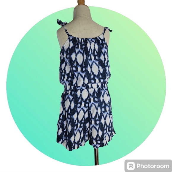 Gap Kids Girls Romper Size Small Blue White 6-7 - Picture 2 of 5